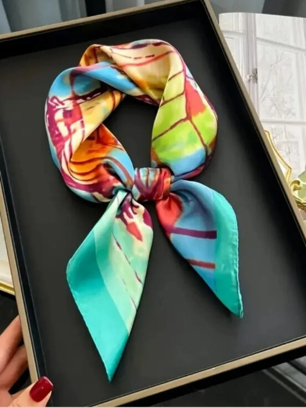 Multicolor Floral Print Scarf -head & Neck Scarf